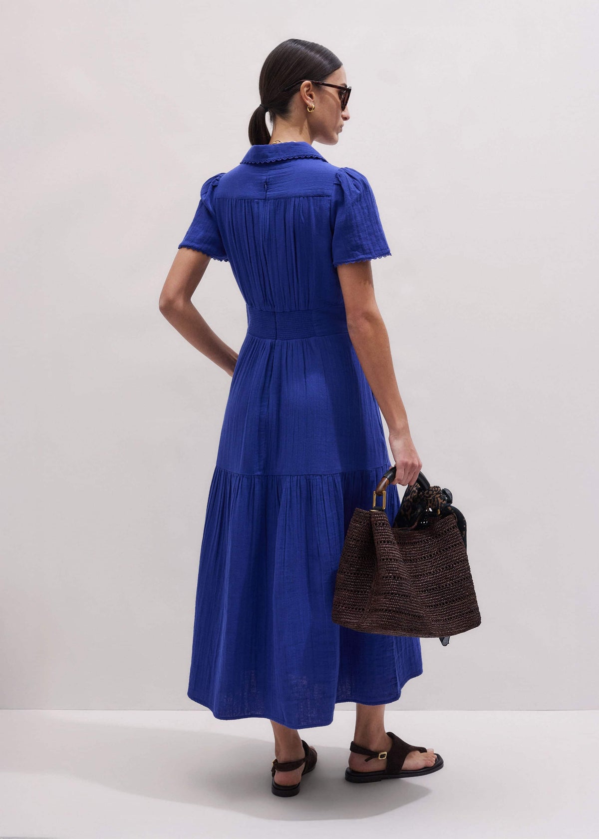 Blue Cheesecloth Fit + Flare Maxi Dress | ME+EM