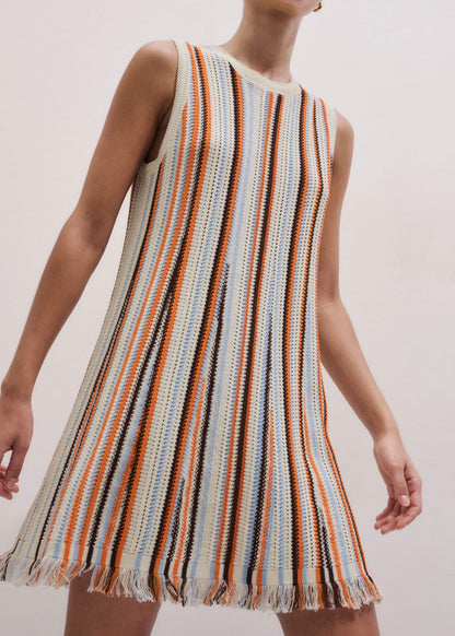 Cream Textured Knit Mini Dress | ME+EM