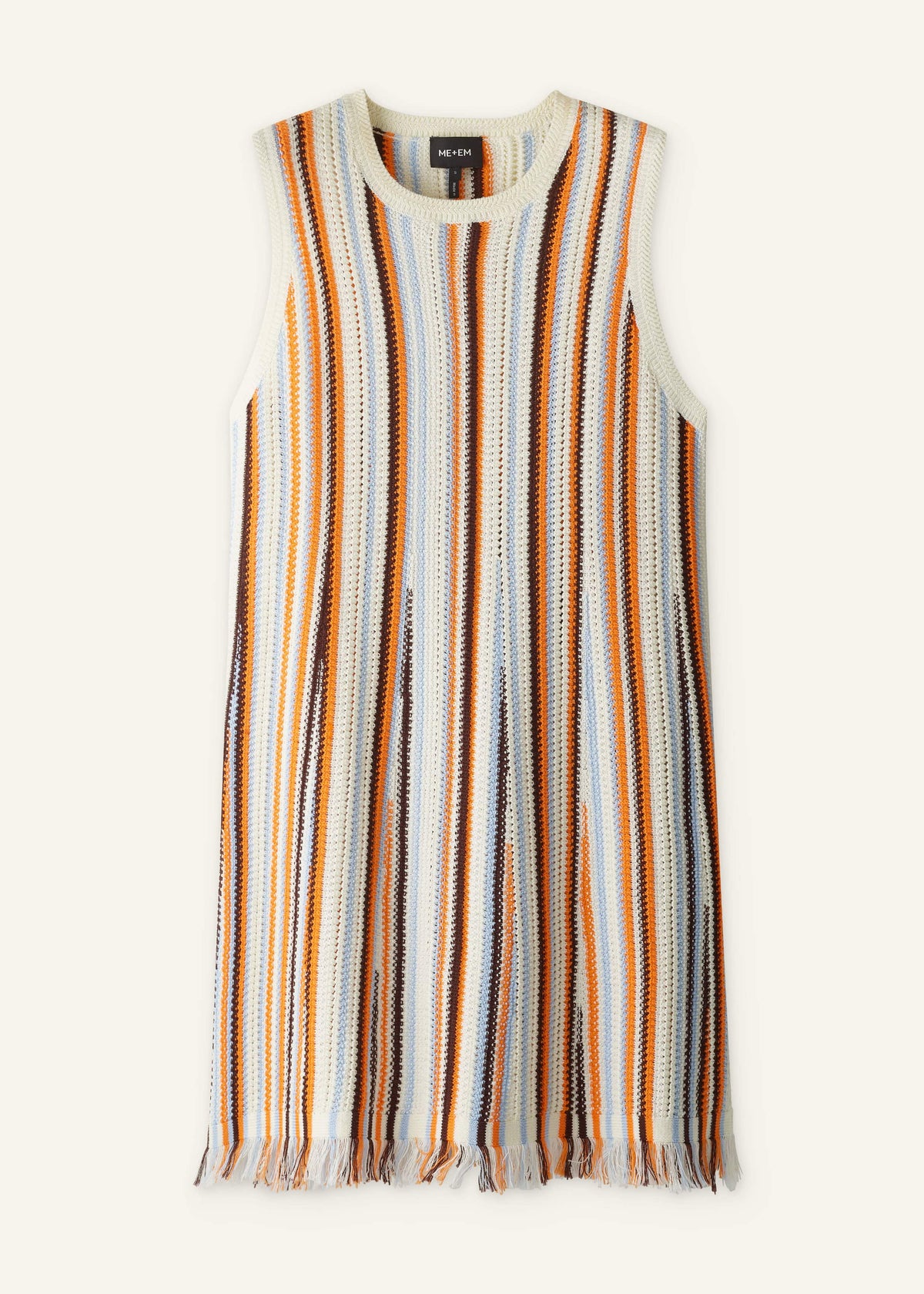 Cream Textured Knit Mini Dress | ME+EM
