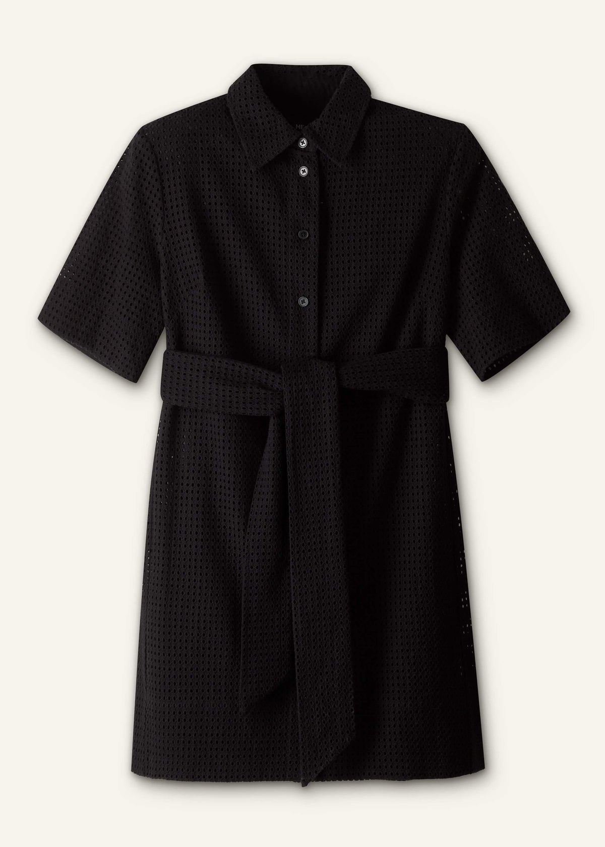 Black Broderie Anglaise Short Dress | ME+EM