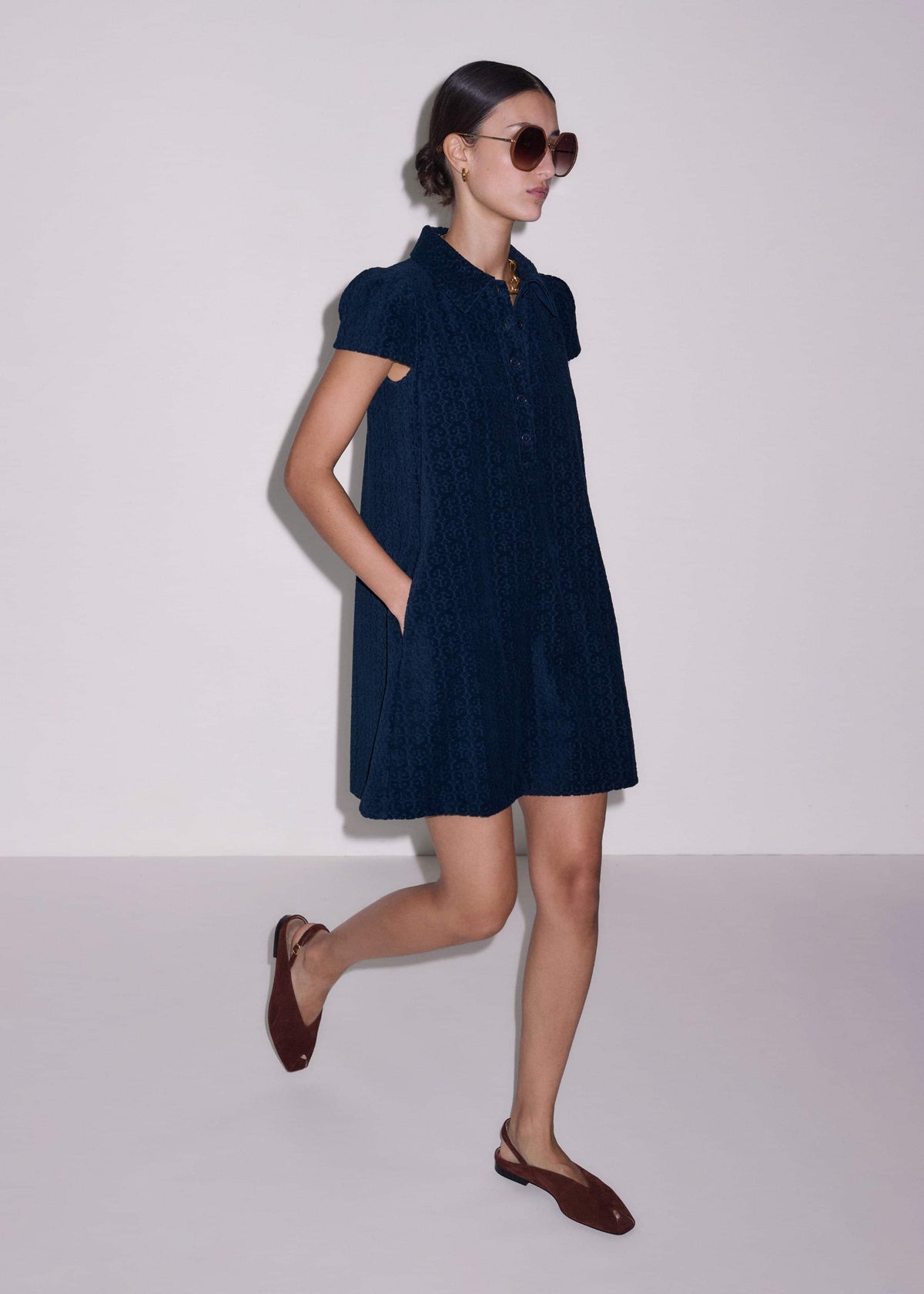 Navy Mini Swing Dress | ME+EM