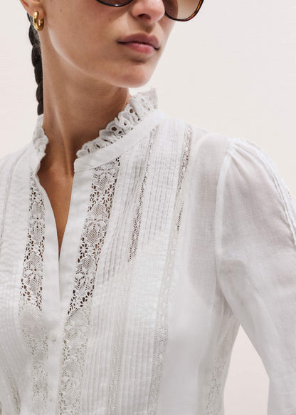 White Lace Trim Short Dress | ME+EM
