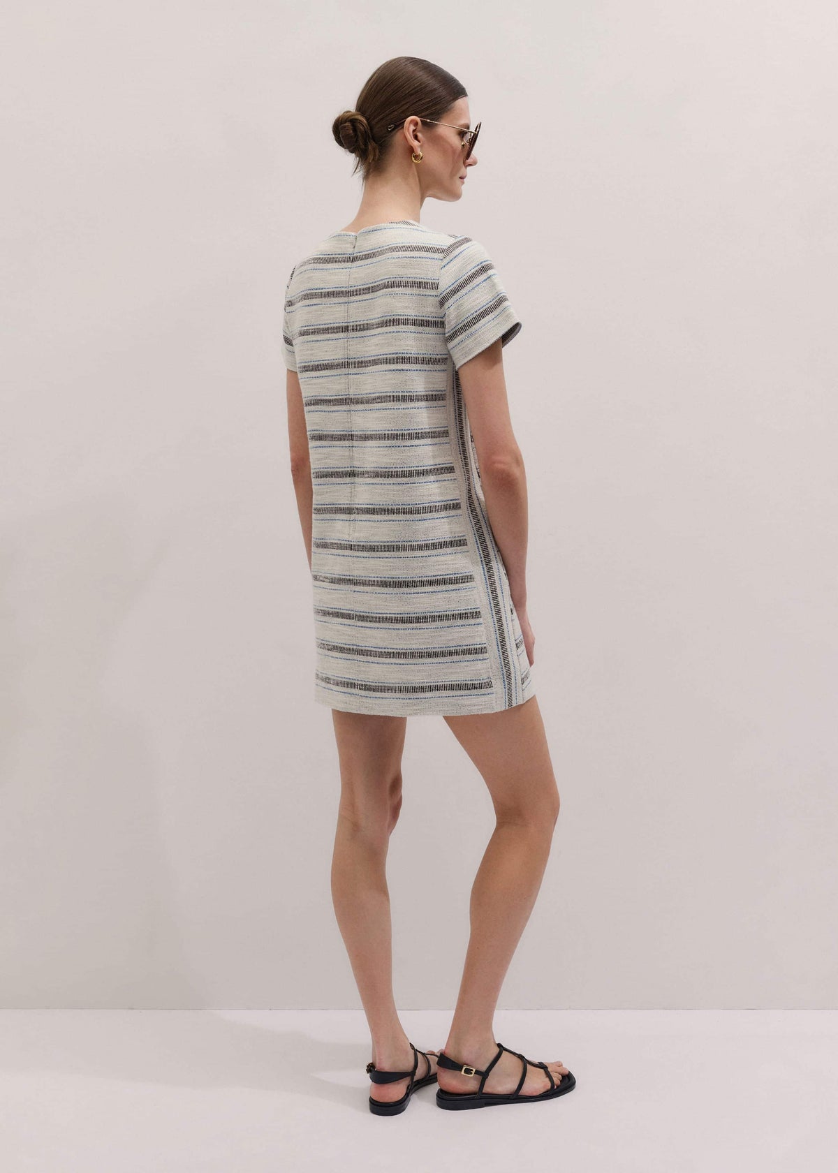 Cream Striped A-Line Mini Dress | ME+EM