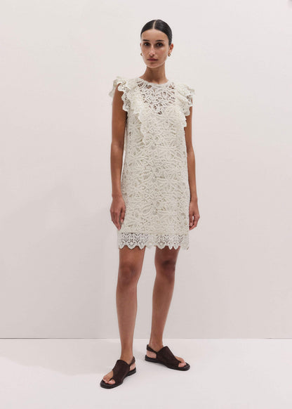 Cream Lace Layer Mini Dress | ME+EM