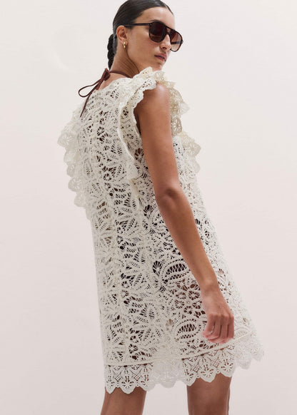 Cream Lace Layer Mini Dress | ME+EM