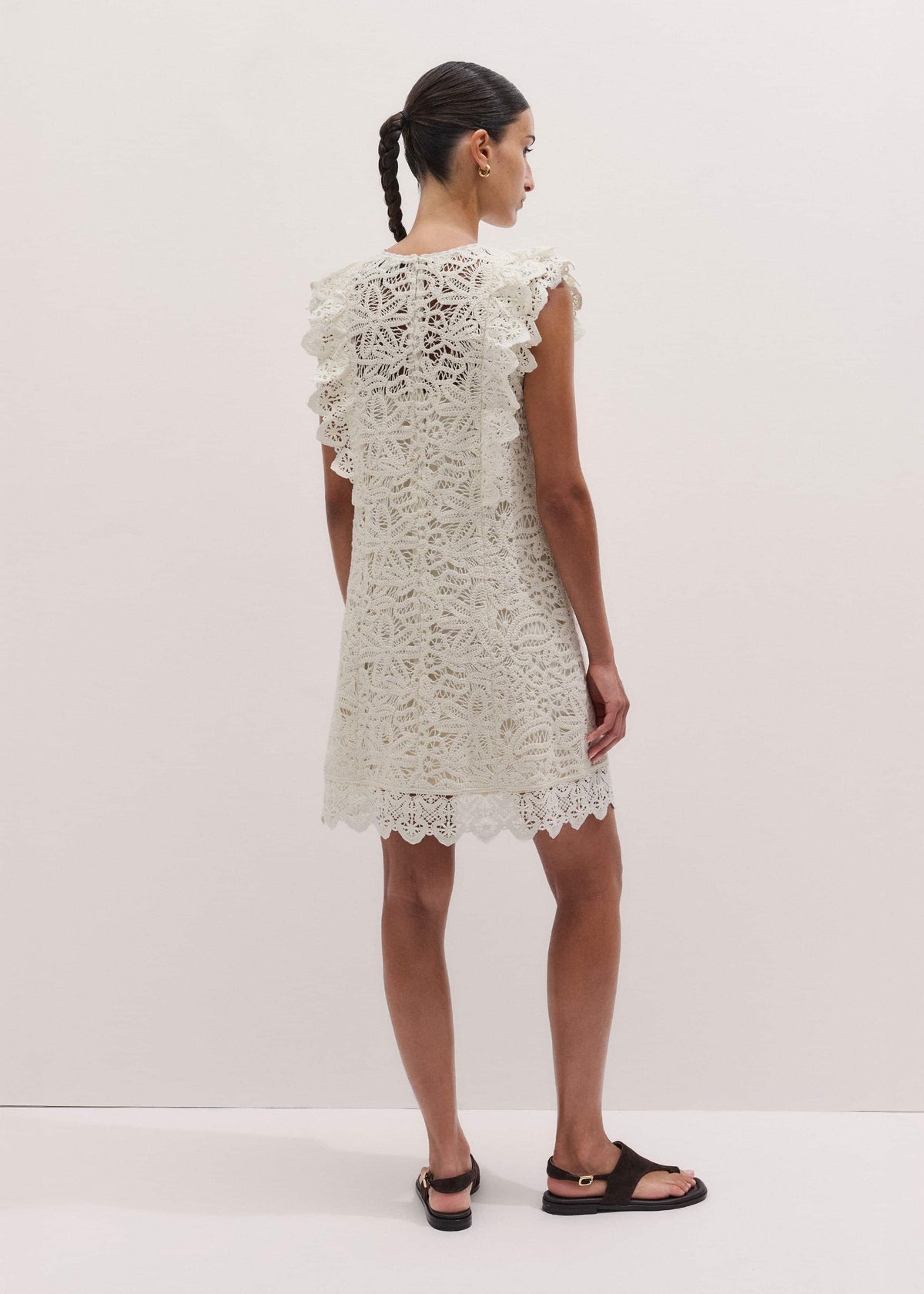 Cream Lace Layer Mini Dress | ME+EM