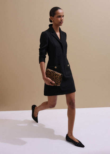 Black Day-To-Evening Textured Mini Dress | ME+EM