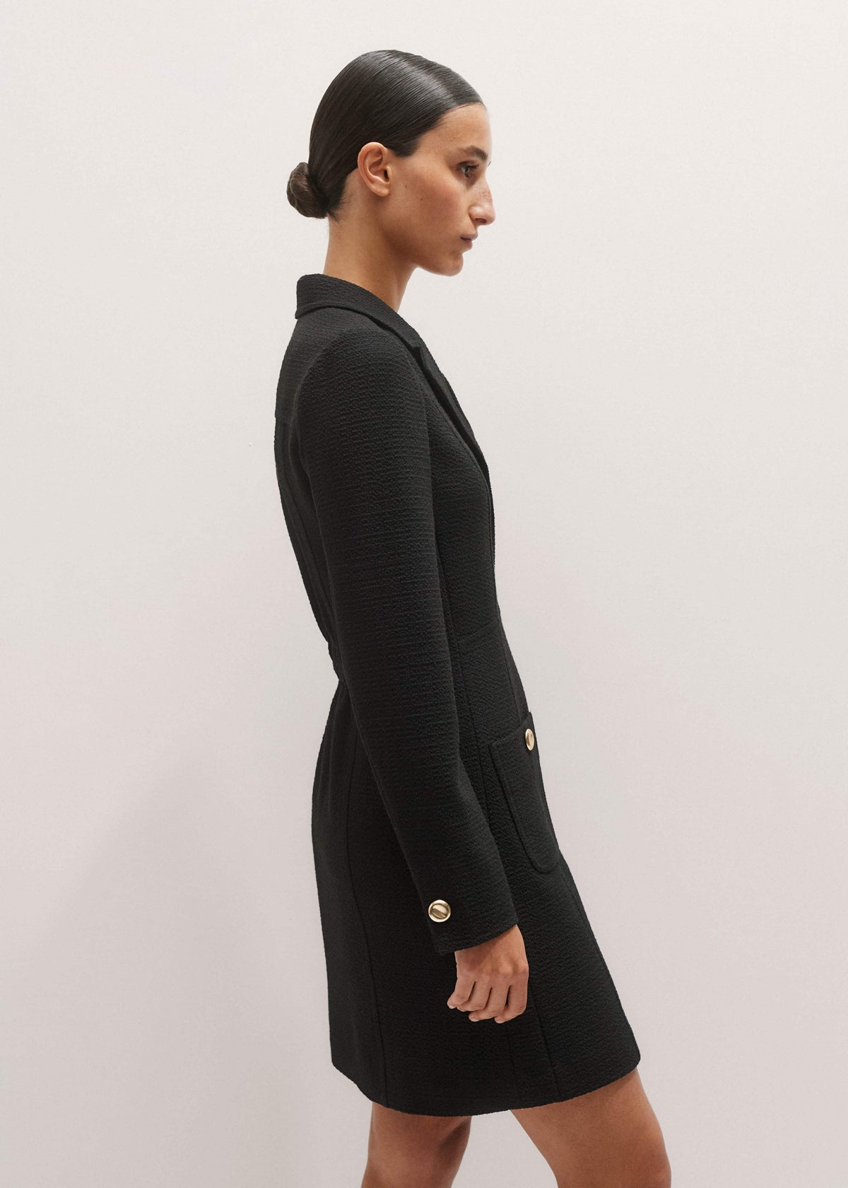 Black Day-To-Evening Textured Mini Dress | ME+EM