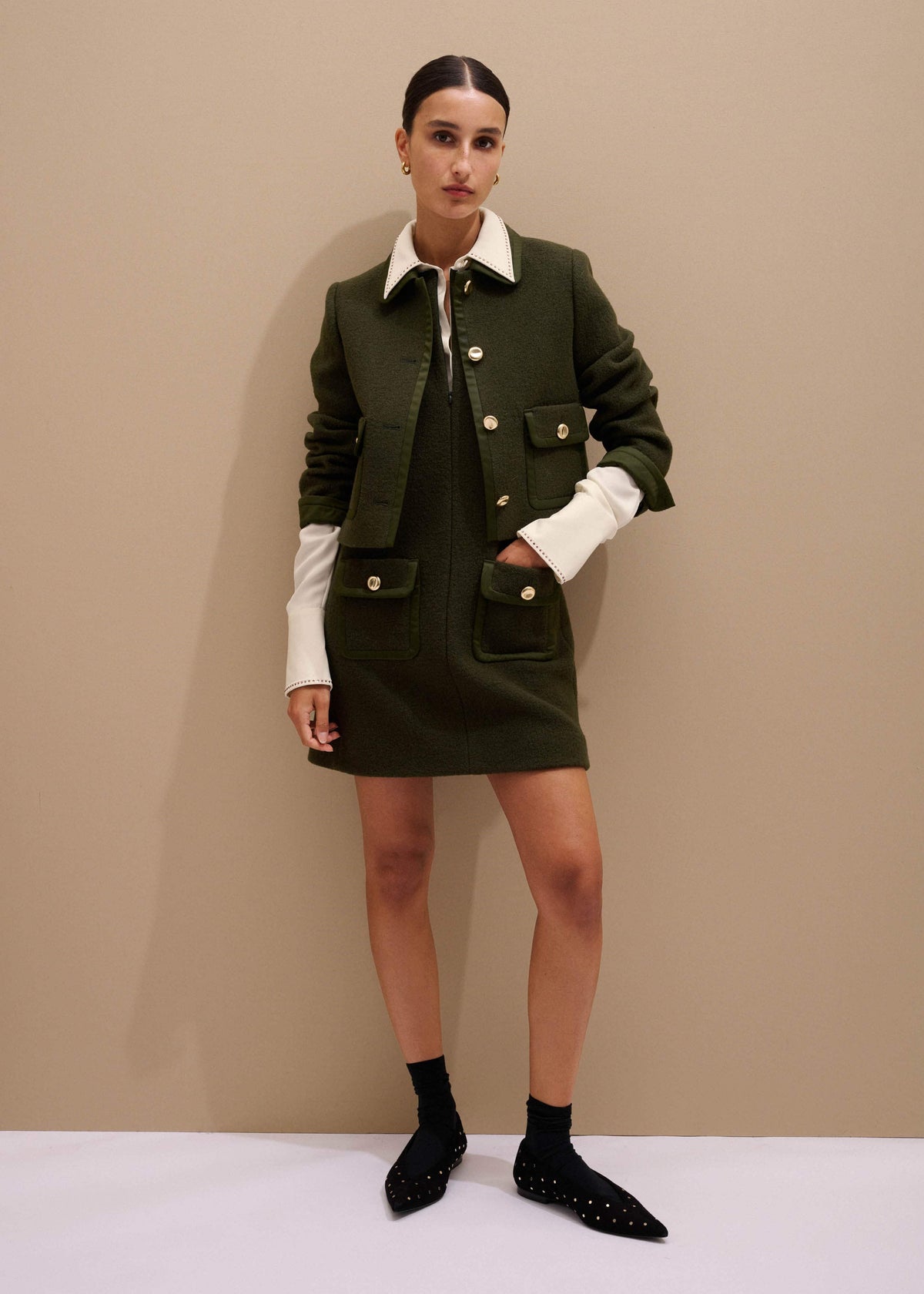 Olive Green Shift Mini Dress | ME+EM