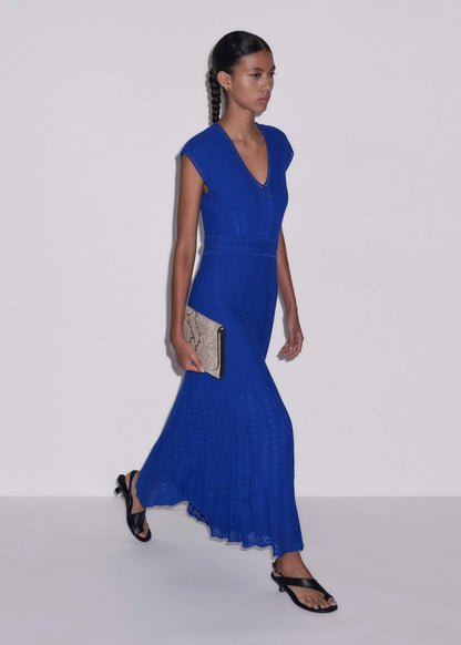 Blue Pointelle Maxi Dress | ME+EM