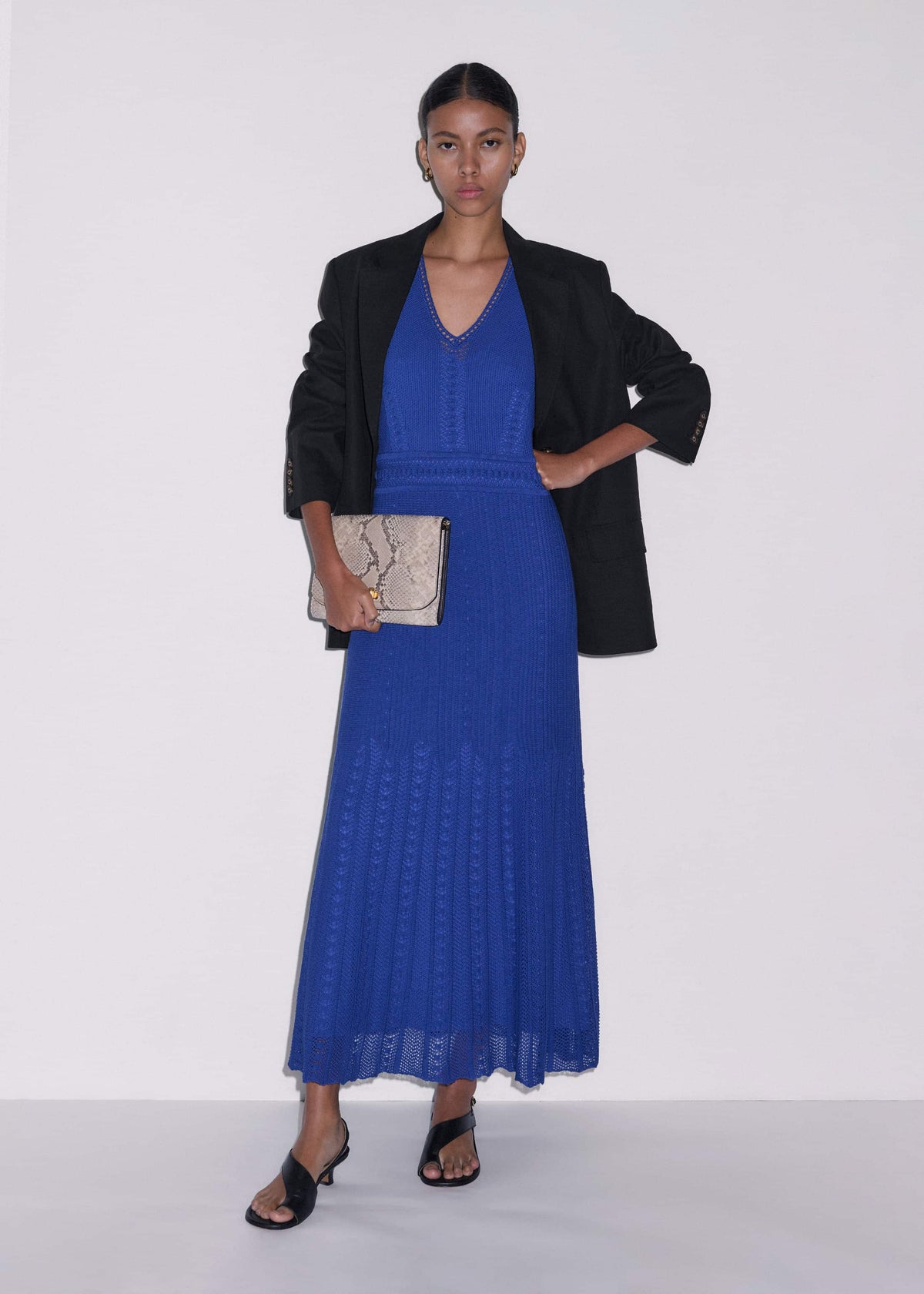 Blue Pointelle Maxi Dress | ME+EM