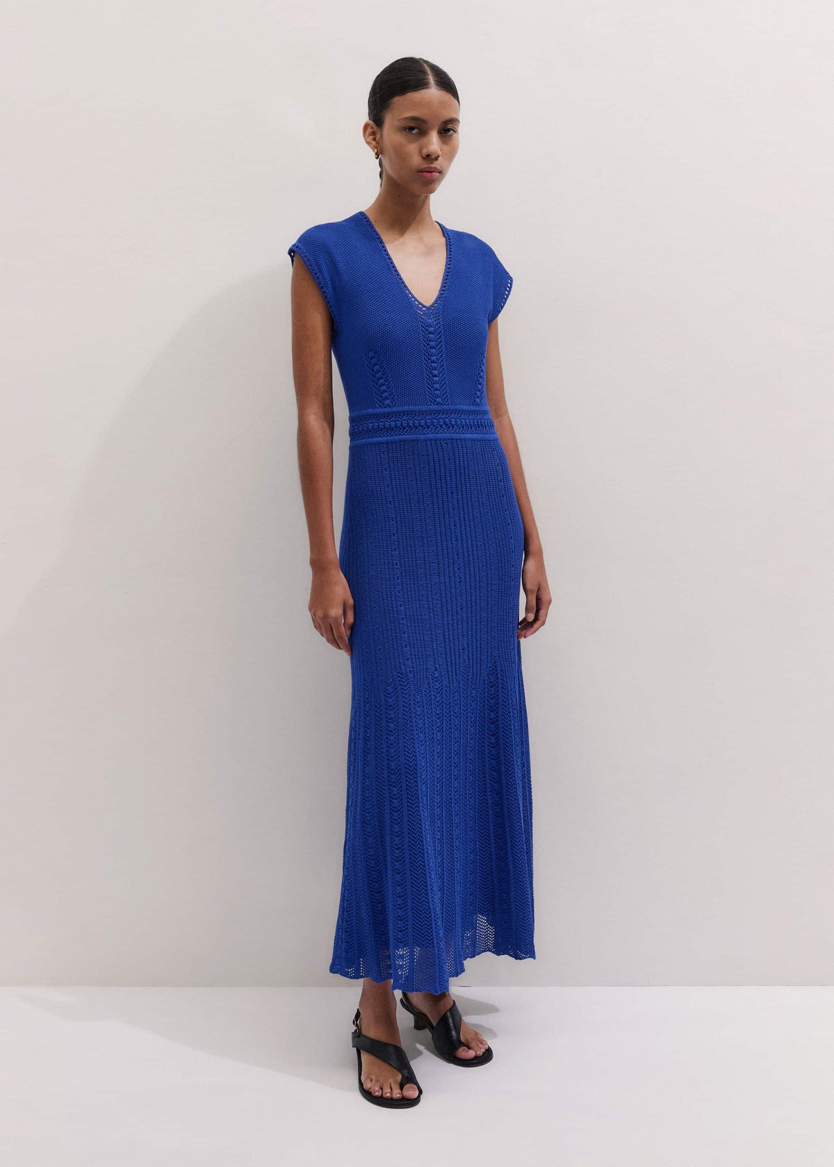 Blue Pointelle Maxi Dress | ME+EM
