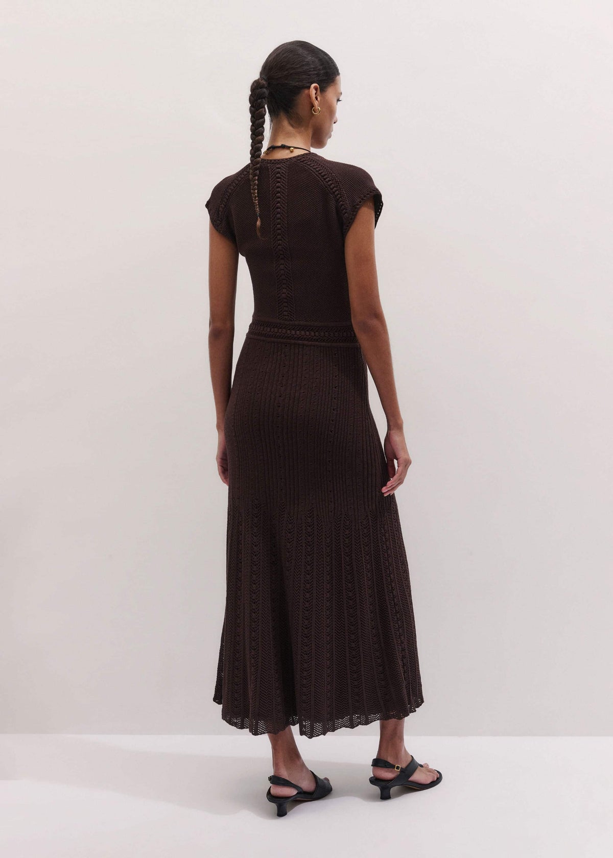 Brown Pointelle Maxi Dress | ME+EM