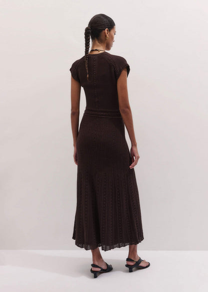 Brown Pointelle Maxi Dress | ME+EM