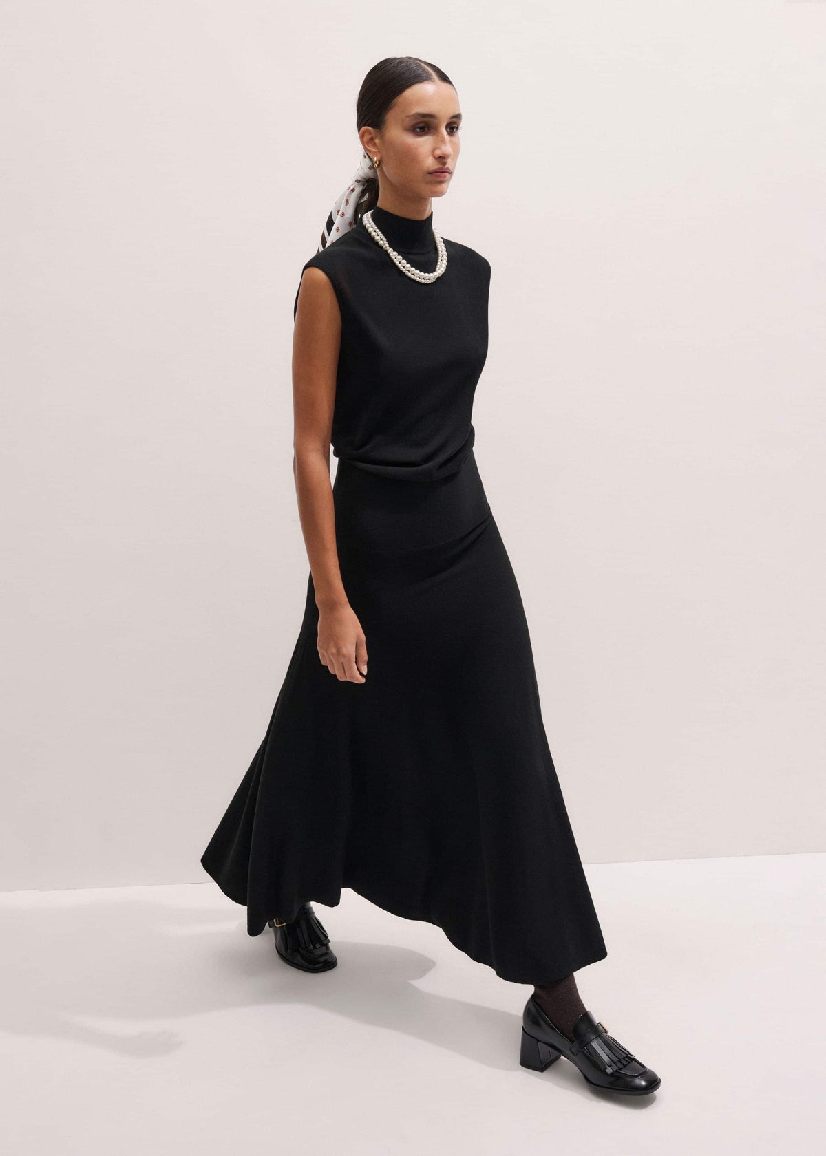 Black High Neck Knit Maxi Dress + Layering Top | ME+EM