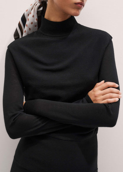 Black High Neck Knit Maxi Dress + Layering Top | ME+EM
