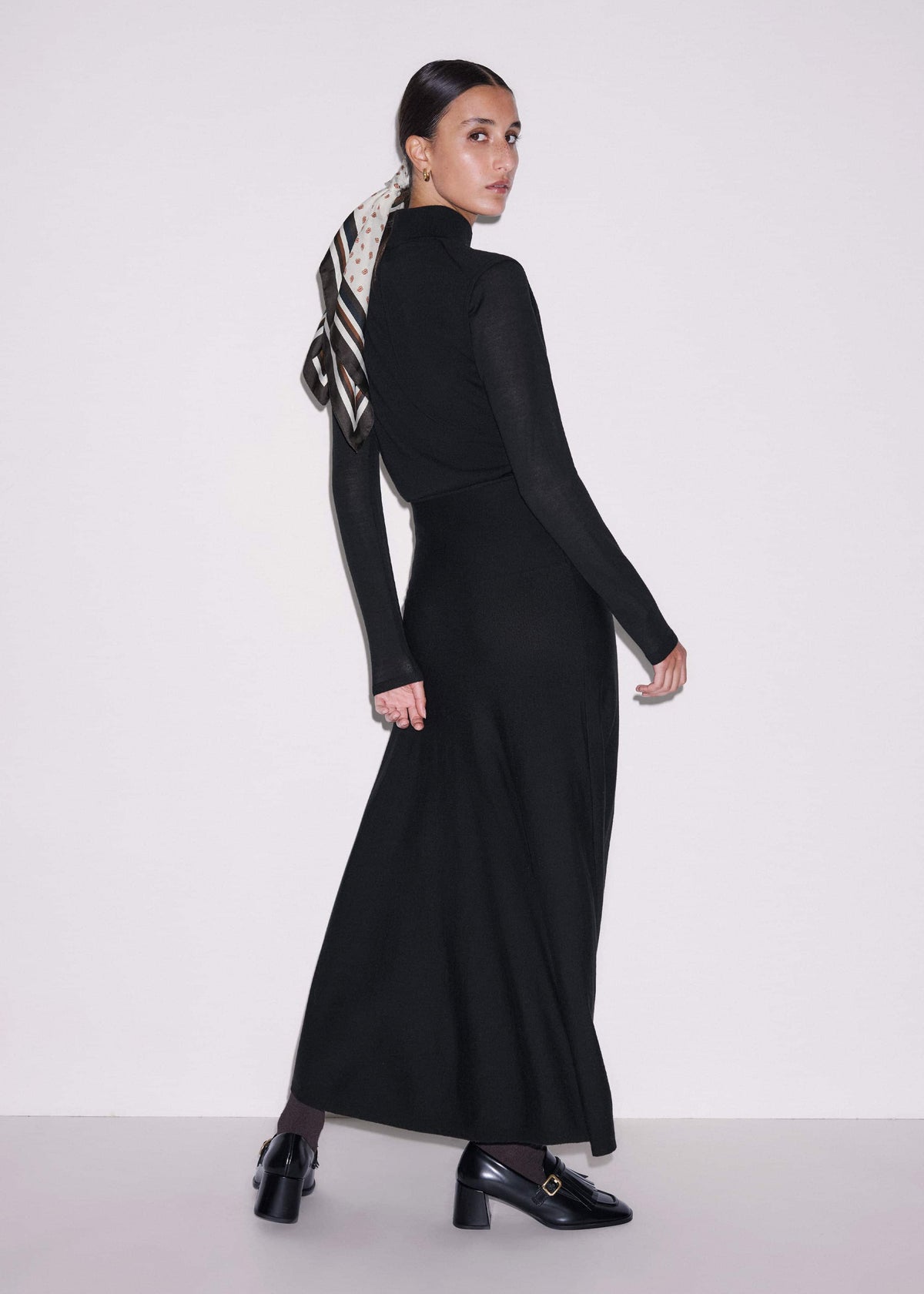 Black High Neck Knit Maxi Dress + Layering Top | ME+EM