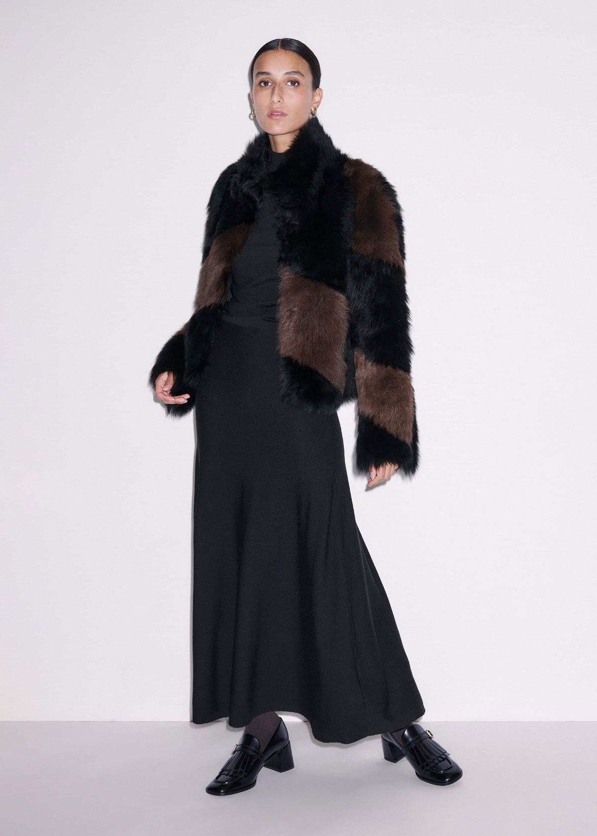 Black High Neck Knit Maxi Dress + Layering Top | ME+EM