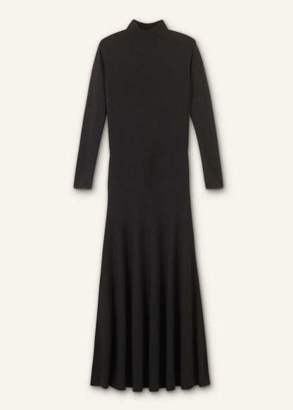 Black High Neck Knit Maxi Dress + Layering Top | ME+EM