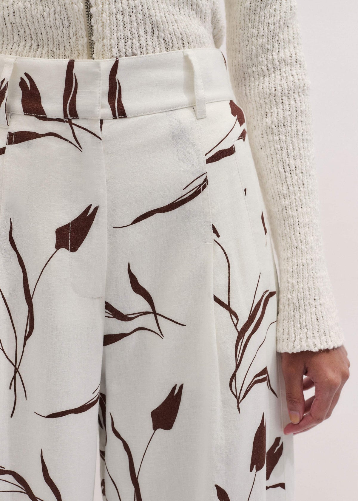 Cream Crease-Less Linen Wide-Leg Pant | ME+EM