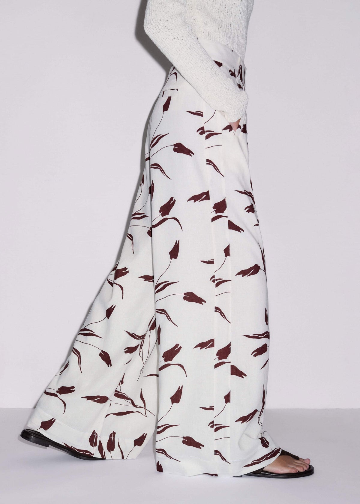 Cream Crease-Less Linen Wide-Leg Pant | ME+EM