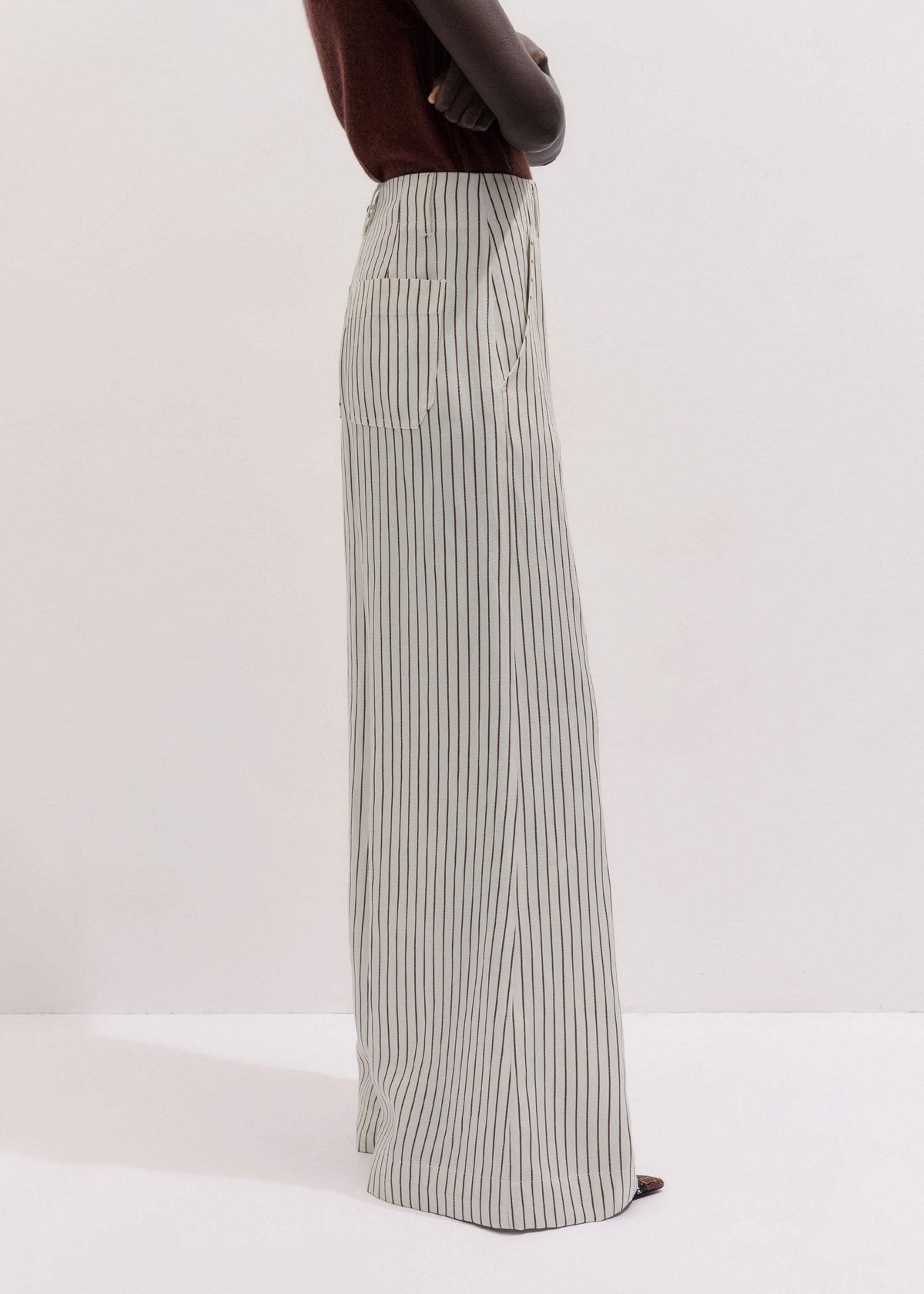 Ivory High Waist Wide Pant | ME+EM