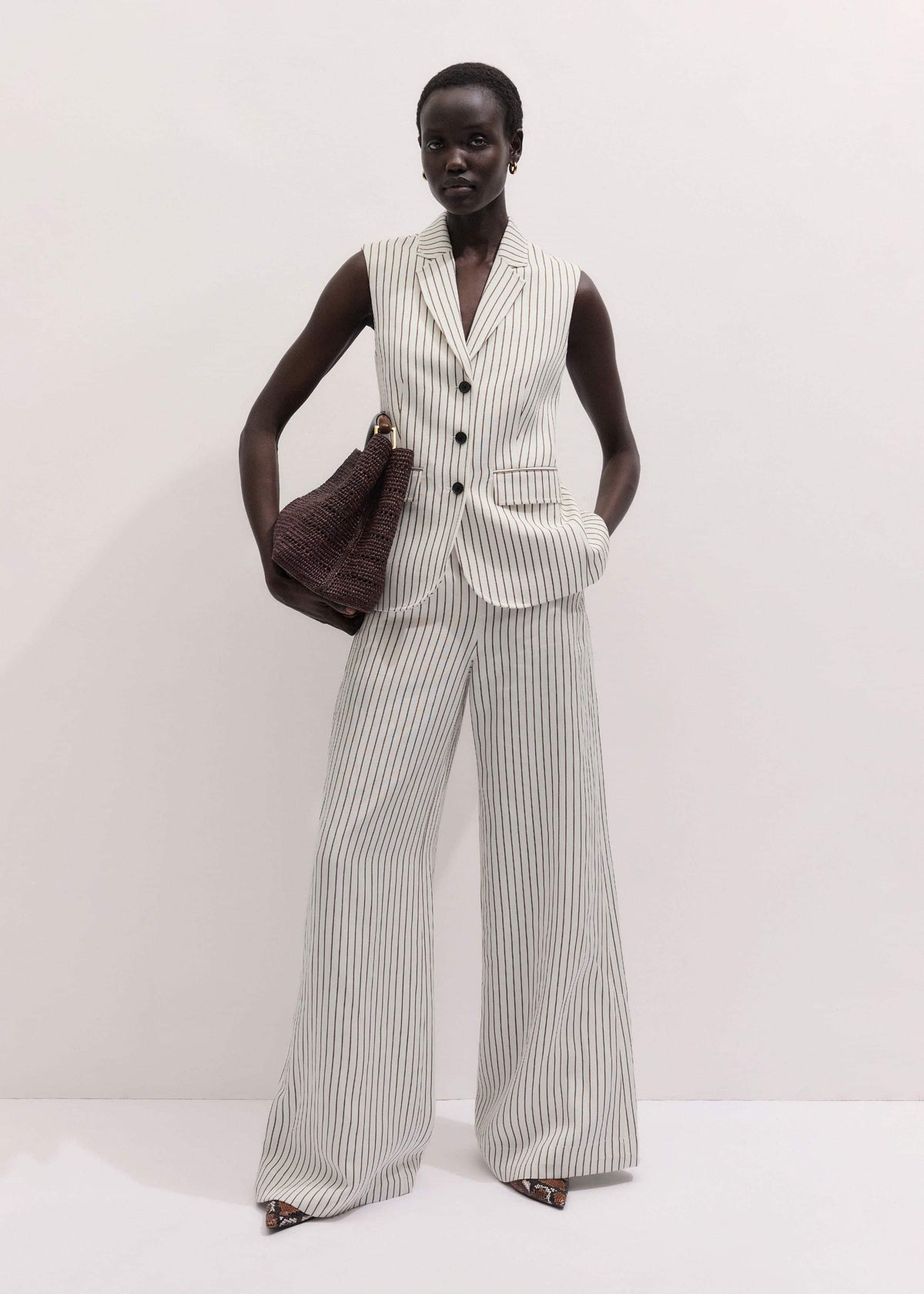 Ivory High Waist Wide Pant | ME+EM