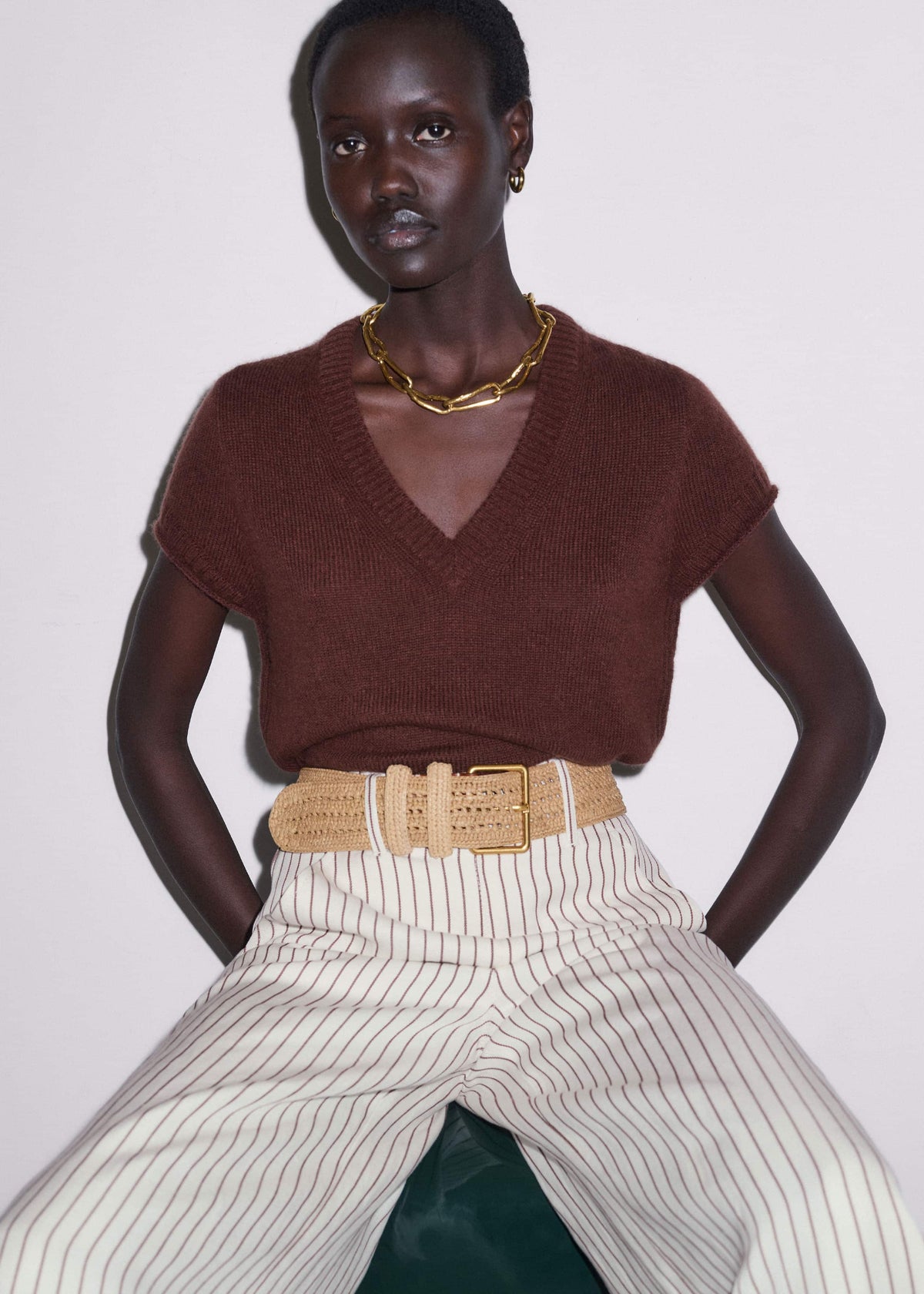 Ivory High Waist Wide Pant | ME+EM