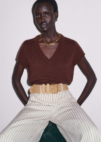 Ivory High Waist Wide Pant | ME+EM