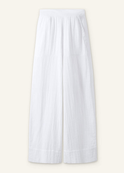 White Cheesecloth Wide-Leg Pant | ME+EM