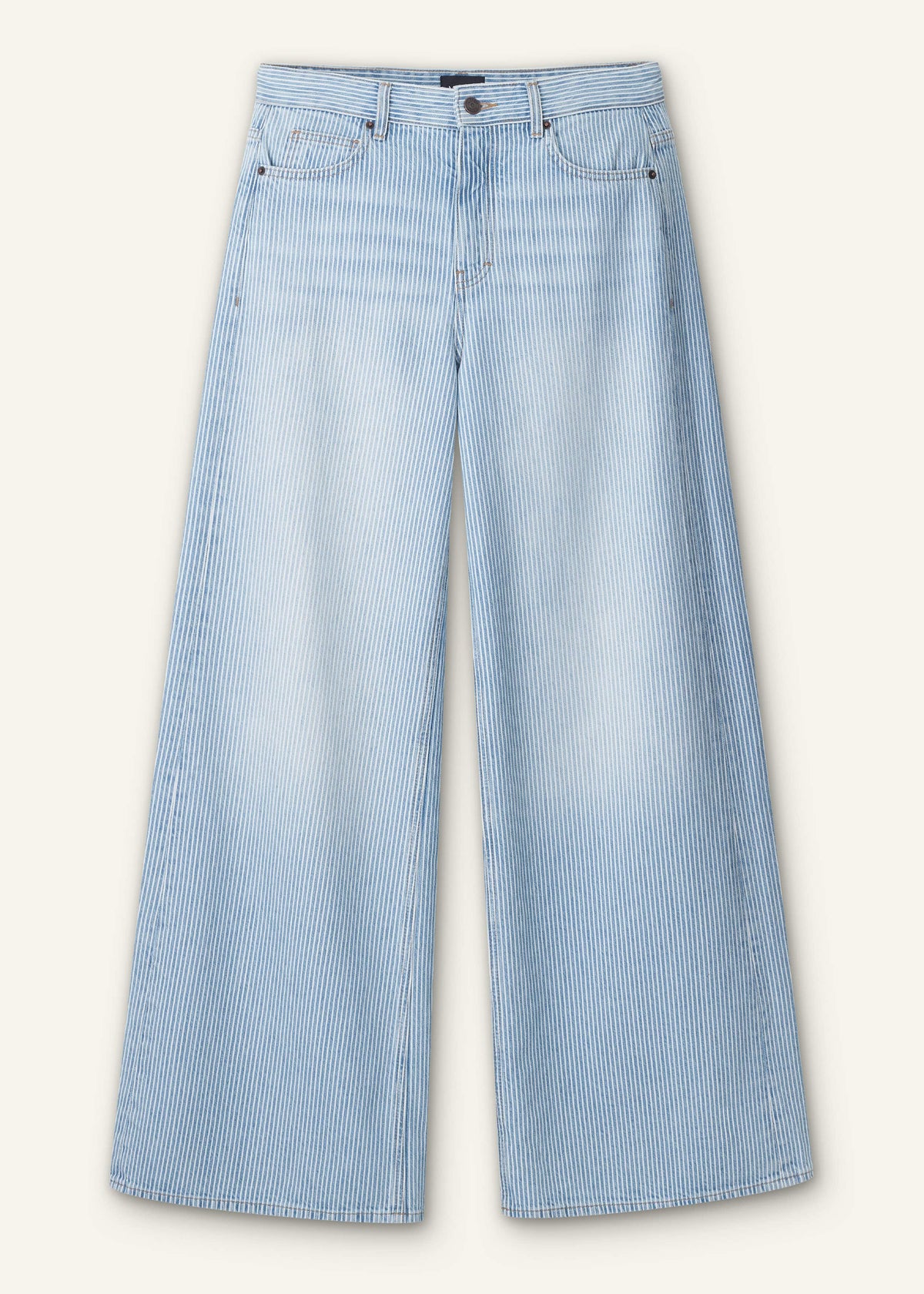 Blue Micro Stripe Ultimate Wide-Leg Jean | ME+EM