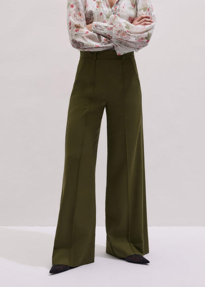 Olive Green Forever Wide-Leg Pant | ME+EM