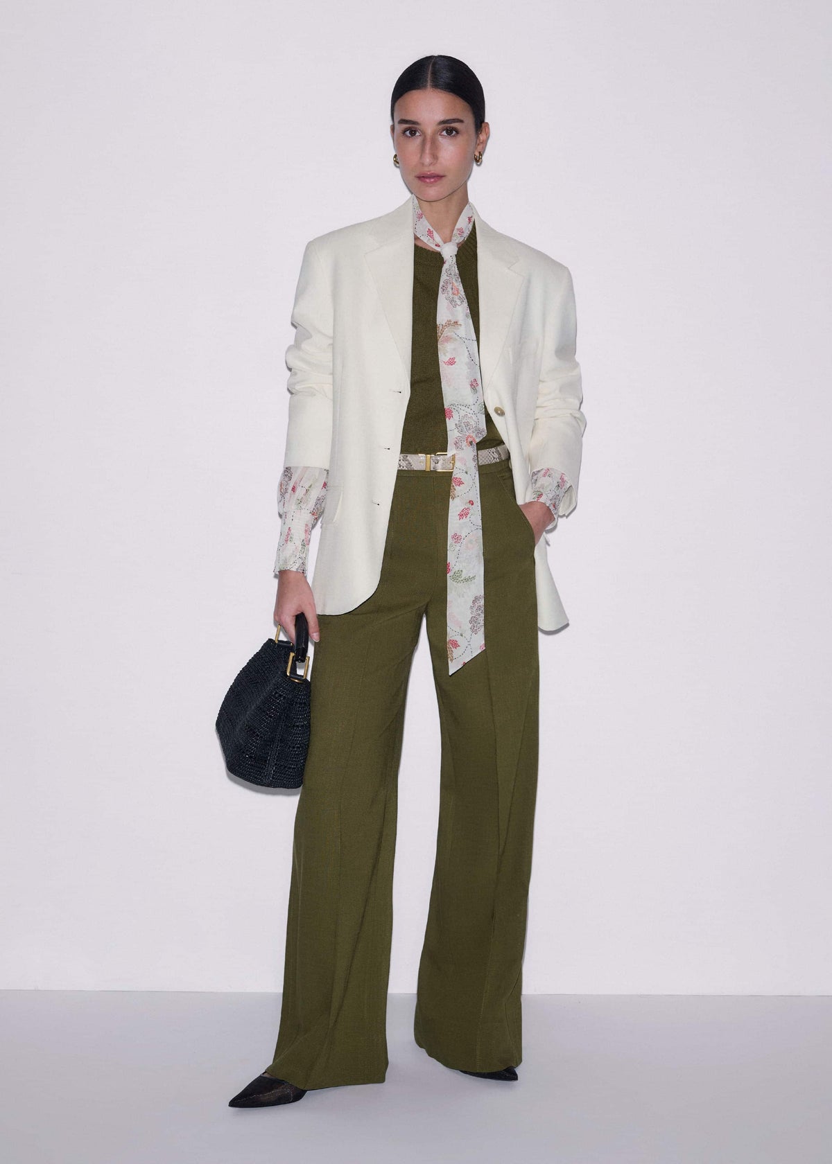 Olive Green Forever Wide-Leg Pant | ME+EM