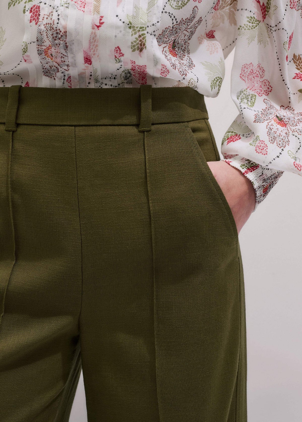 Olive Green Forever Wide-Leg Pant | ME+EM