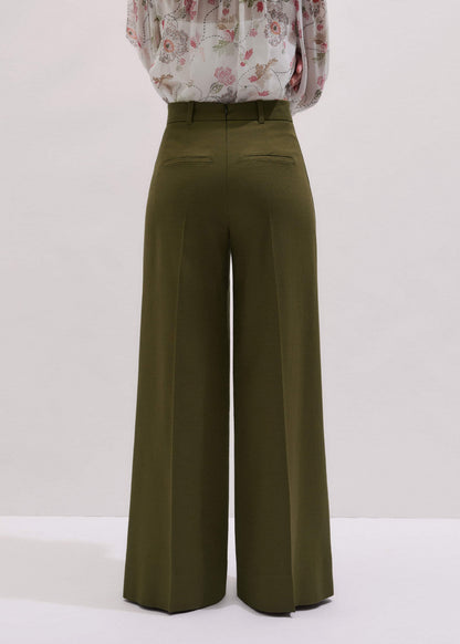 Olive Green Forever Wide-Leg Pant | ME+EM