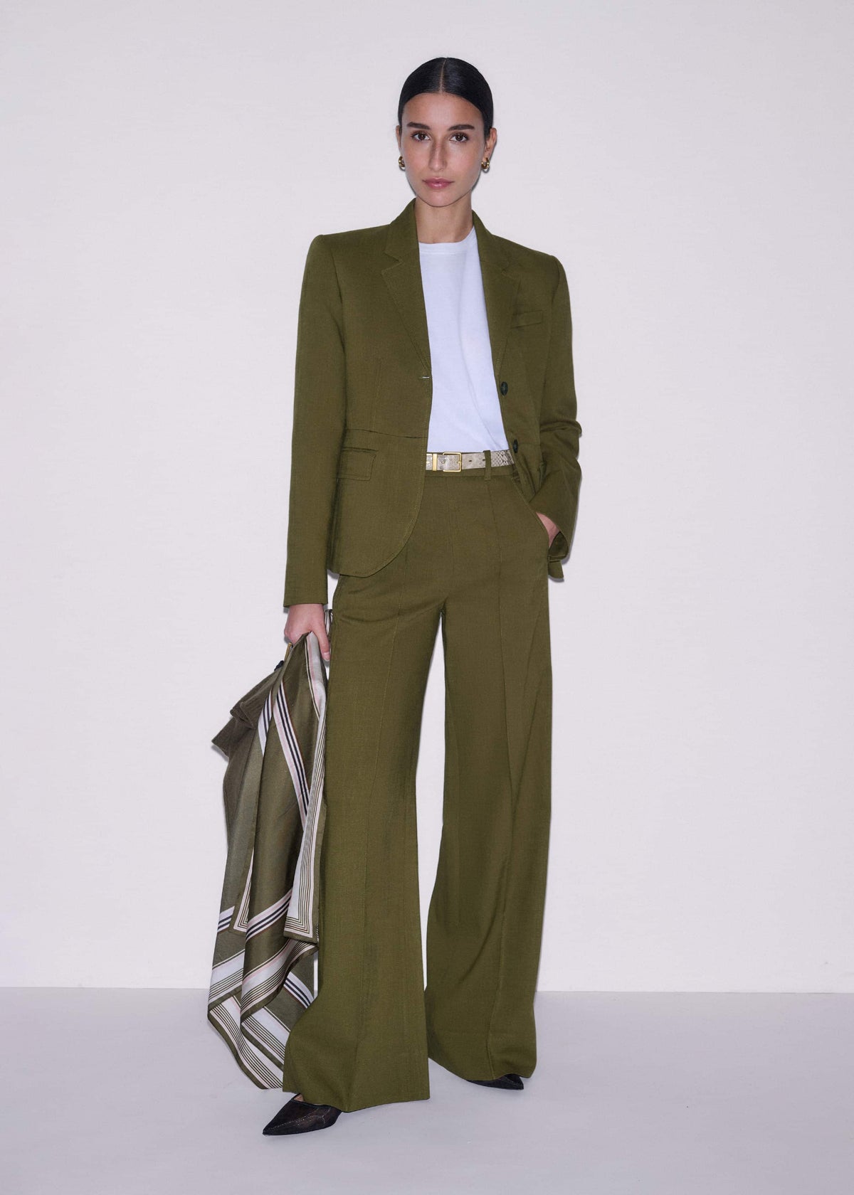 Olive Green Forever Wide-Leg Pant | ME+EM