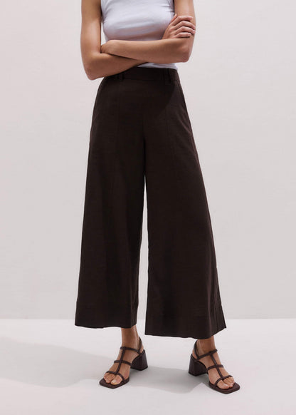 Brown Crop Wide-Leg Pant | ME+EM