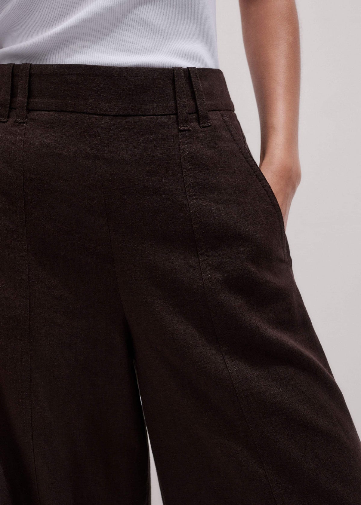 Brown Crop Wide-Leg Pant | ME+EM