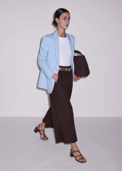 Brown Crop Wide-Leg Pant | ME+EM