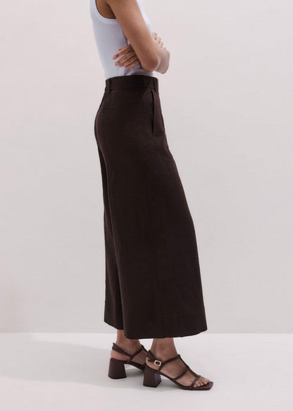 Brown Crop Wide-Leg Pant | ME+EM