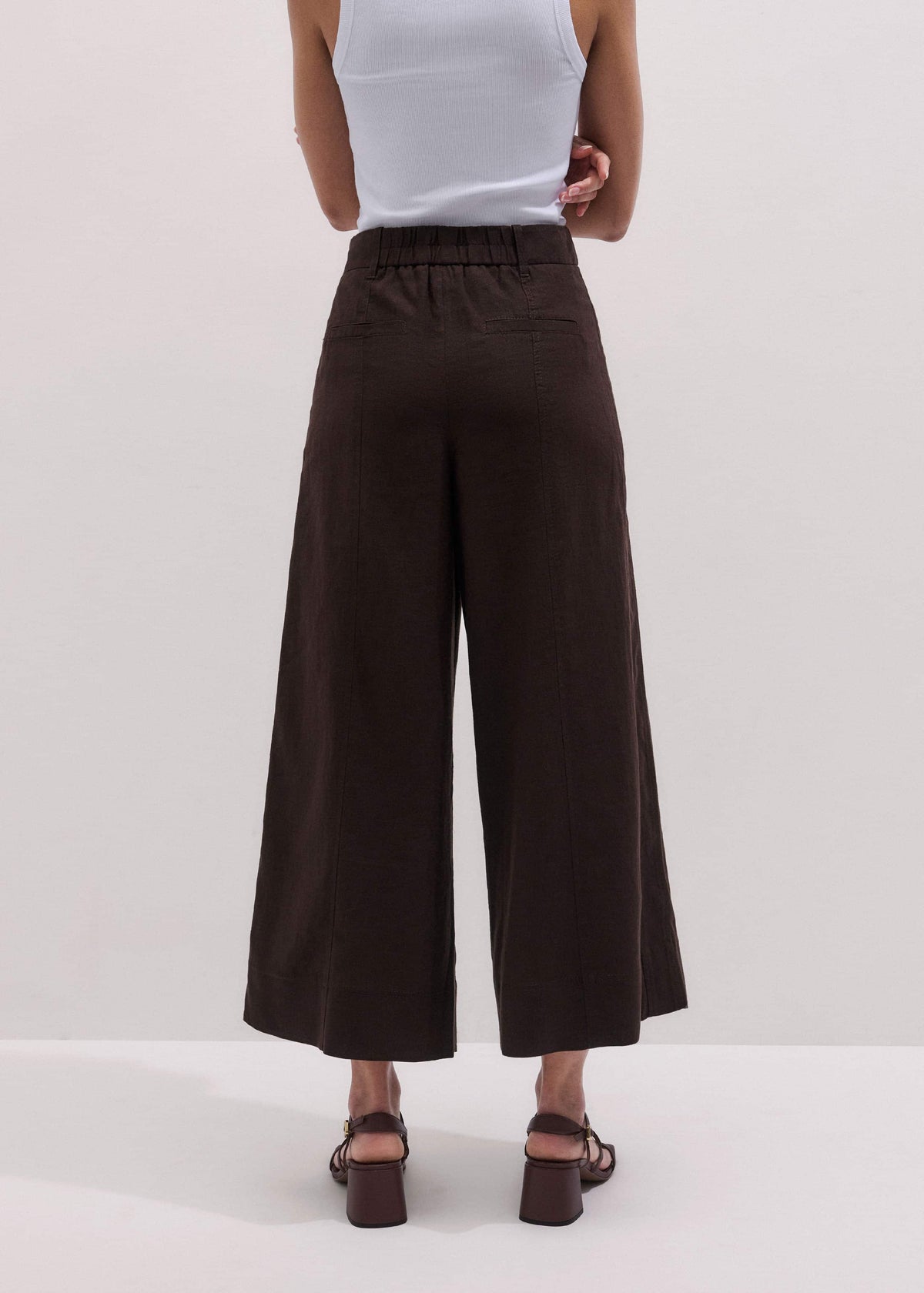 Brown Crop Wide-Leg Pant | ME+EM
