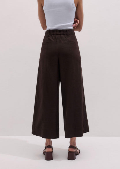 Brown Crop Wide-Leg Pant | ME+EM