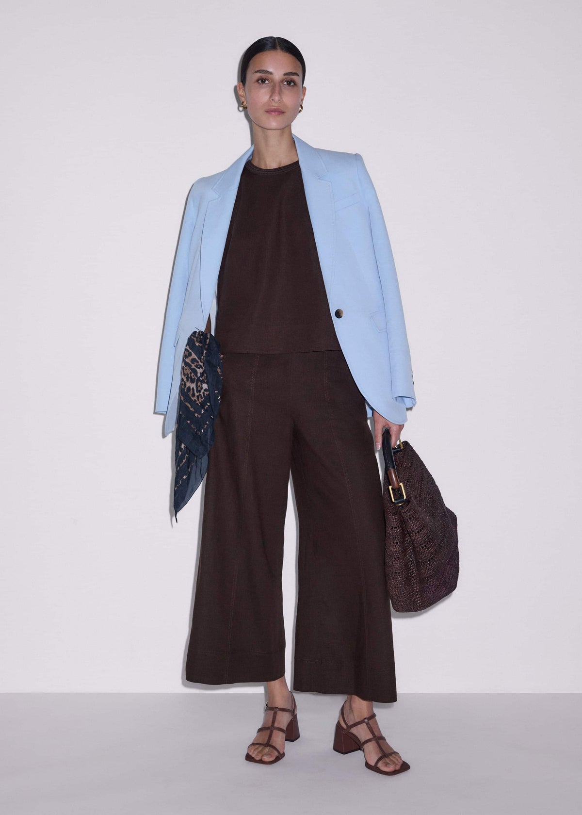 Brown Crop Wide-Leg Pant | ME+EM
