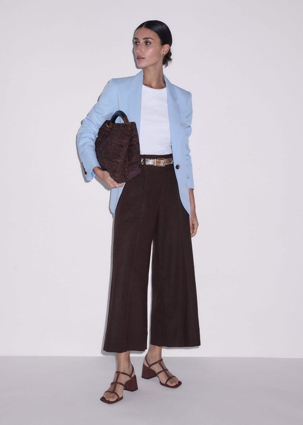 Brown Crop Wide-Leg Pant | ME+EM