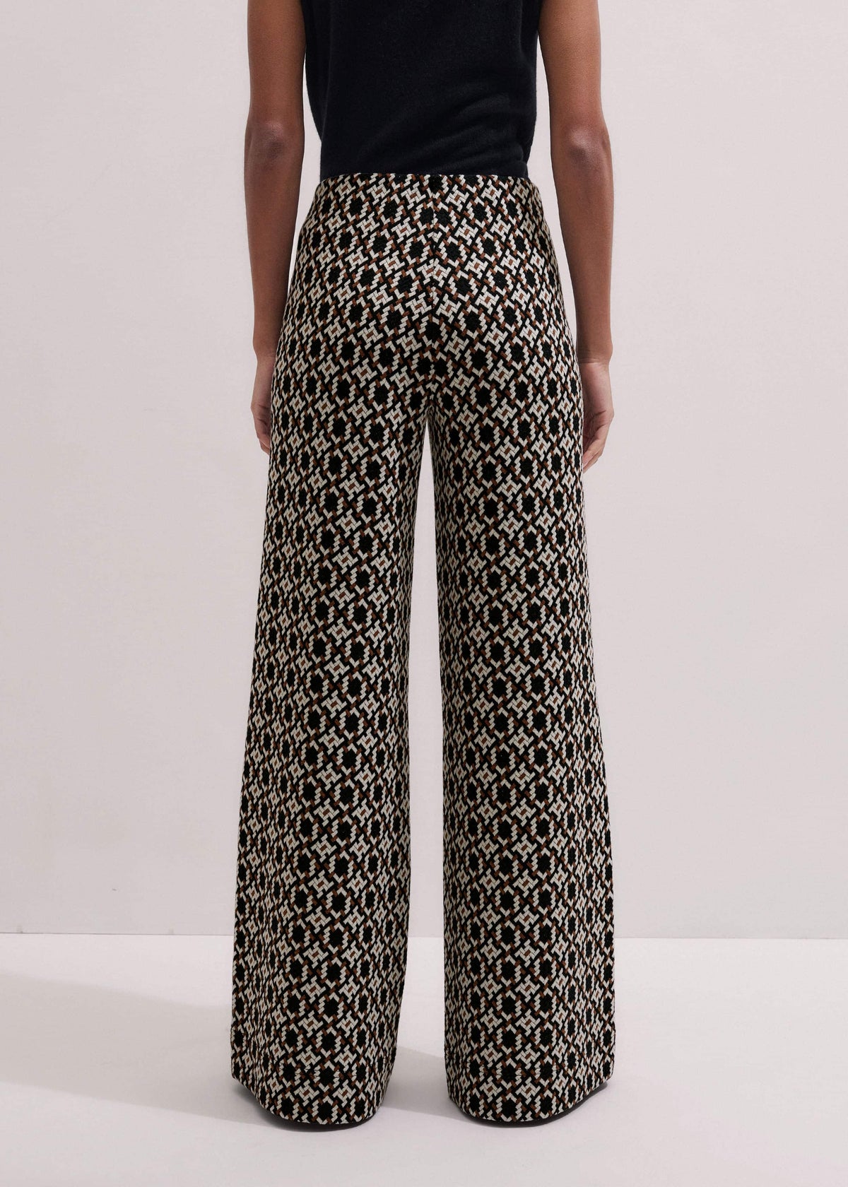 Navy Graphic Jacquard Wide-Leg Pant | ME+EM