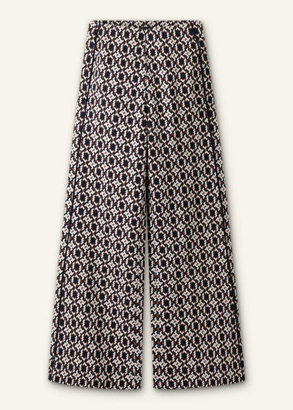 Navy Graphic Jacquard Wide-Leg Pant | ME+EM