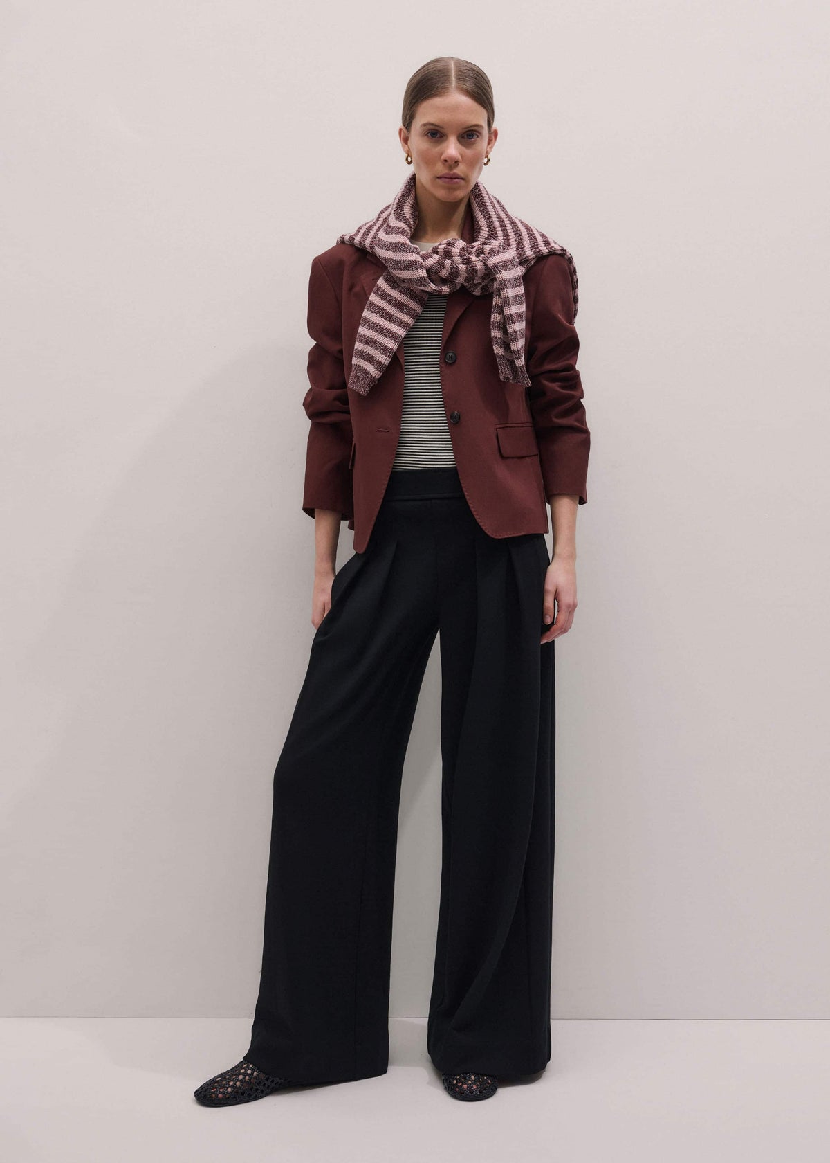 Black Luxe Travel Tailoring Wide-Leg Pant | ME+EM