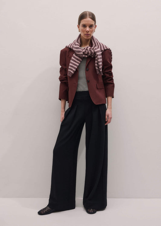 Black Luxe Travel Tailoring Wide-Leg Pant | ME+EM