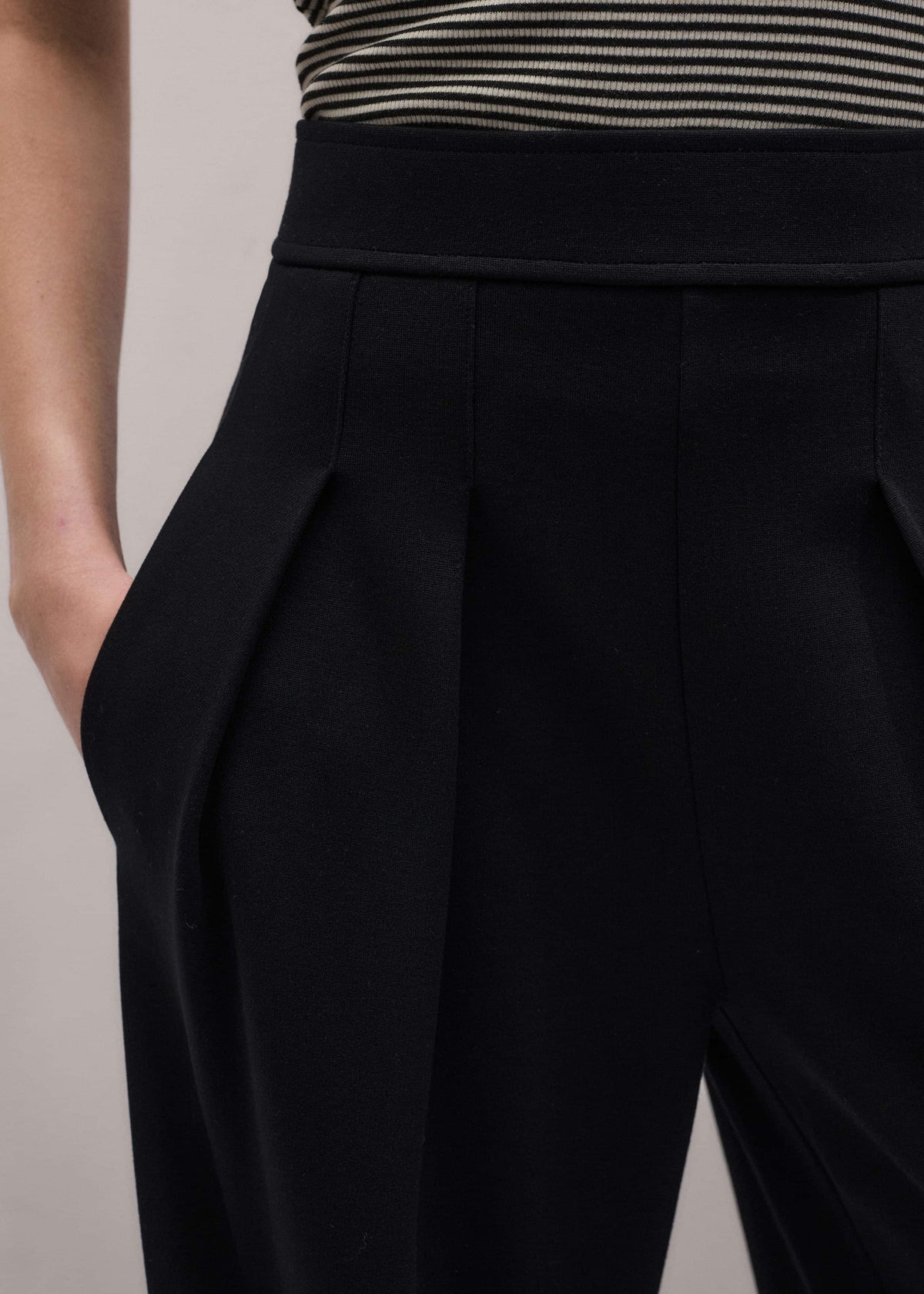 Black Luxe Travel Tailoring Wide-Leg Pant | ME+EM