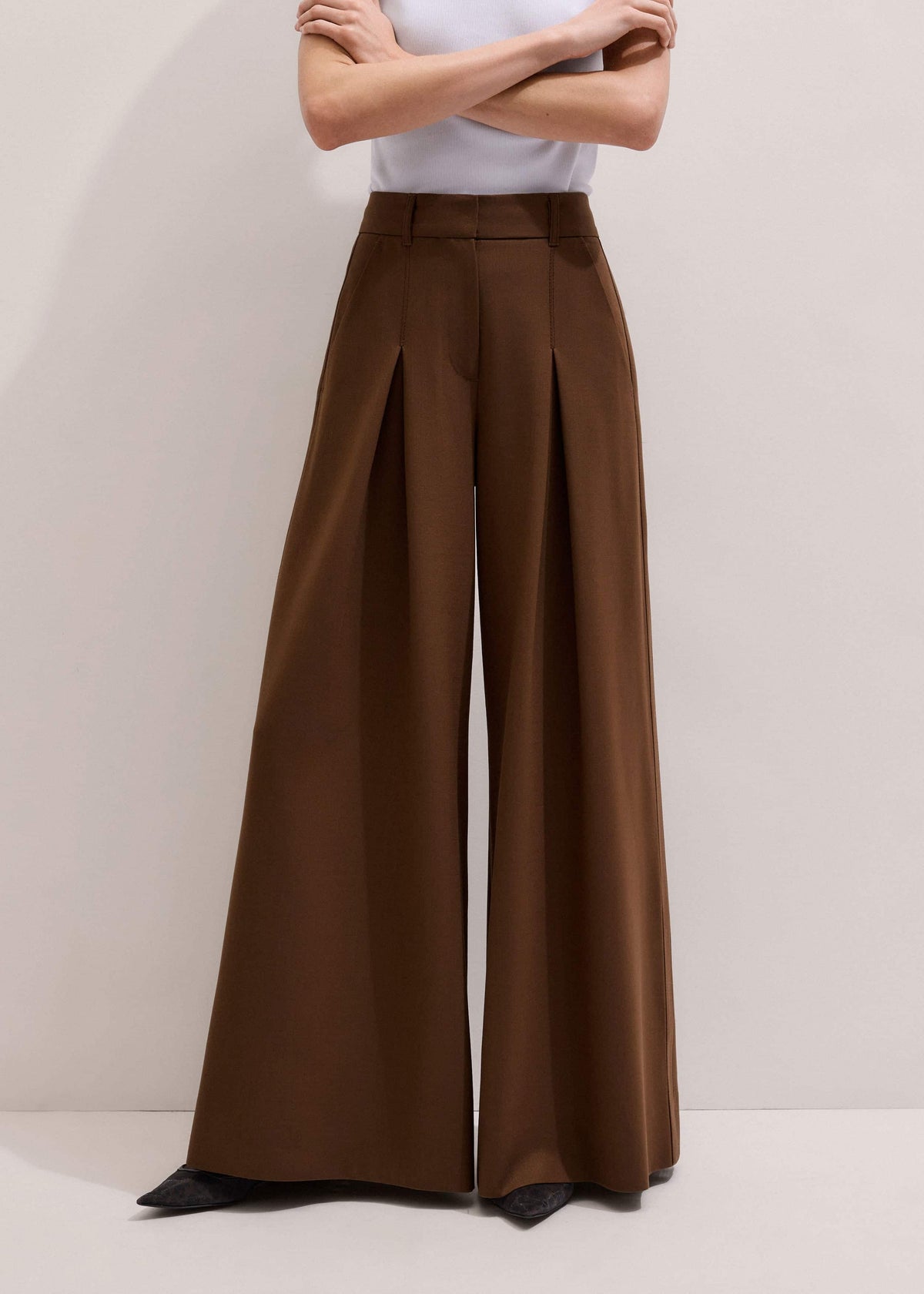 Walnut Brown Ultimate Very Wide-Leg Pant | ME+EM